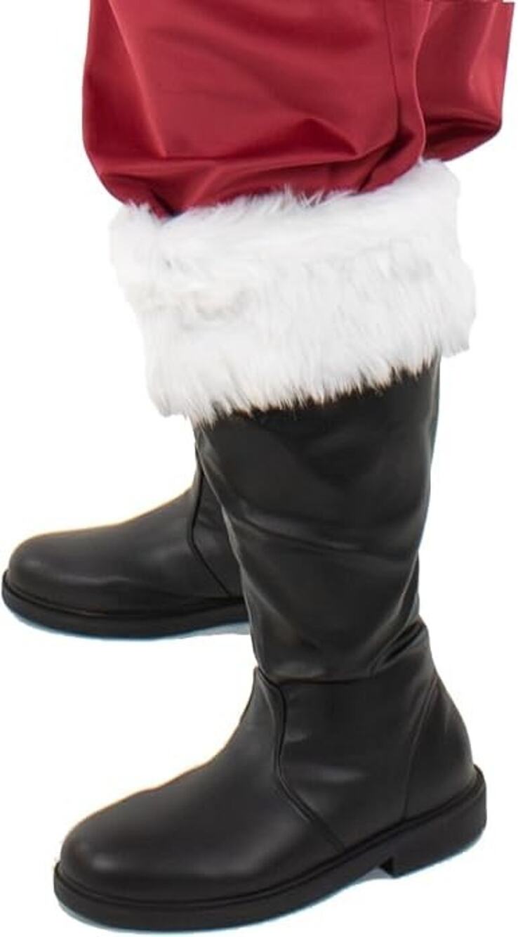 PlanetSanta Wide Calf Professional Santa Boots XL Black Christmas Costume New